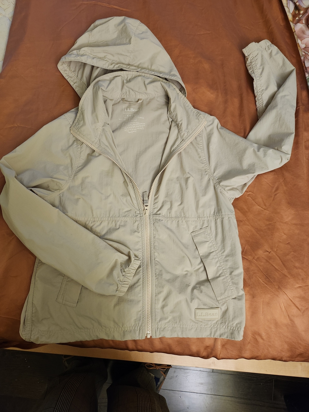 L.L. Bean Women's Hooded Utility Jacket in Light Taupe